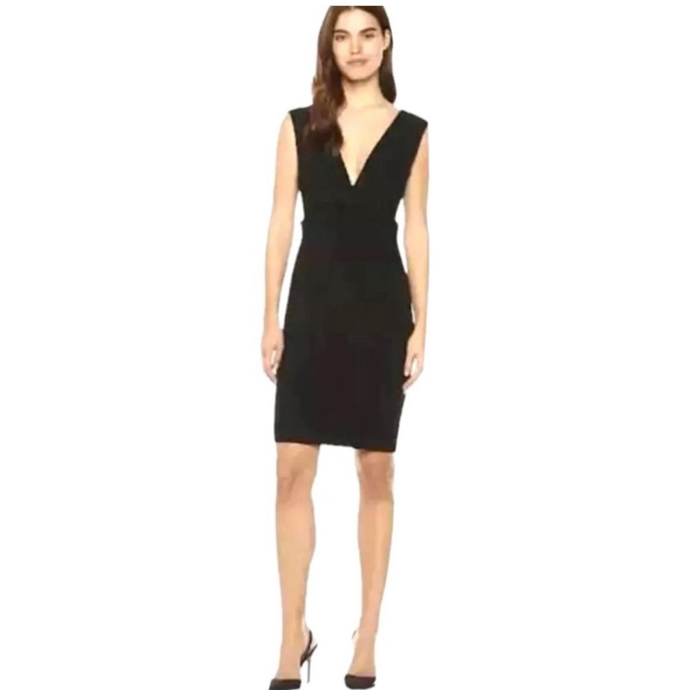 BEBE Chic Little Black Dress Sleeveless Deep V-neck Fully Lined Size 10